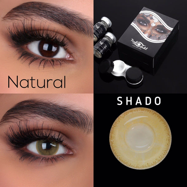 Nada Fedal lenses -Nada Shado lens - Honey color with our border with box